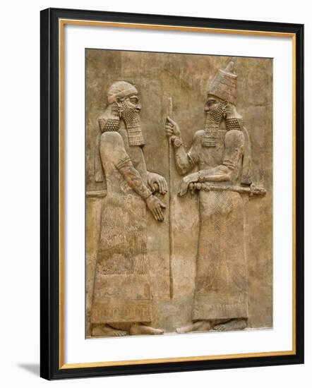 Assyrian Low-Relief of Sargon II and Dignitary-null-Framed Photographic Print