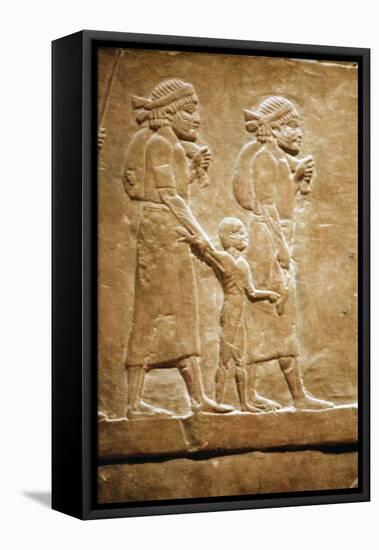 Assyrian relief of refugees. Artist: Unknown-Unknown-Framed Premier Image Canvas