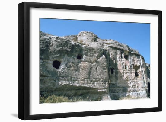 Assyrian Rock Reliefs Pitted by Chr Hermit Caves, Bavian, Iraq, 1977-Vivienne Sharp-Framed Photographic Print