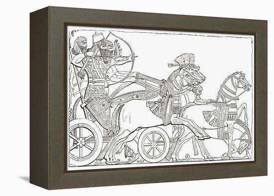 Assyrian War Chariot, from the Imperial Bible Dictionary-null-Framed Premier Image Canvas