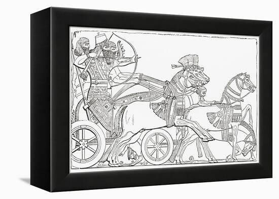 Assyrian War Chariot, from the Imperial Bible Dictionary-null-Framed Premier Image Canvas