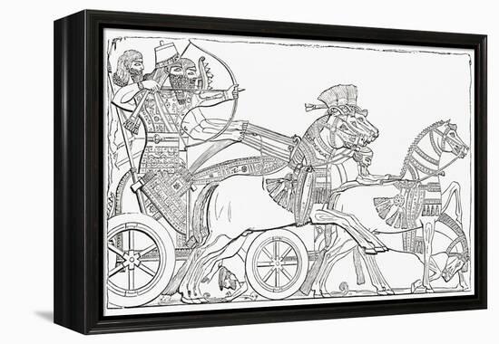 Assyrian War Chariot, from the Imperial Bible Dictionary-null-Framed Premier Image Canvas