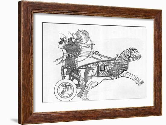 Assyrian Warriors in Chariot; Bow/Arrow-null-Framed Giclee Print