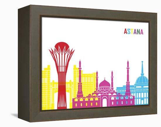 Astana Skyline Pop-paulrommer-Framed Stretched Canvas