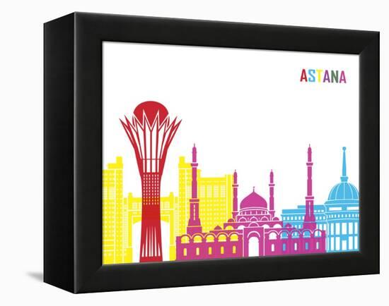 Astana Skyline Pop-paulrommer-Framed Stretched Canvas