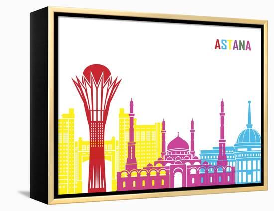 Astana Skyline Pop-paulrommer-Framed Stretched Canvas