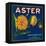 Aster Brand Citrus Crate Label - San Bernardino, CA-Lantern Press-Framed Stretched Canvas