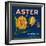 Aster Brand Citrus Crate Label - San Bernardino, CA-Lantern Press-Framed Art Print