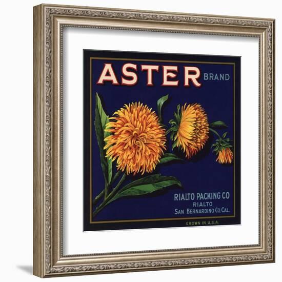 Aster Brand - San Bernardino, California - Citrus Crate Label-Lantern Press-Framed Art Print