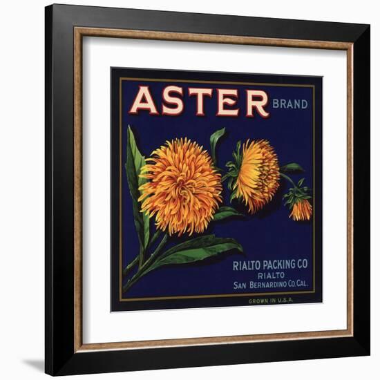 Aster Brand - San Bernardino, California - Citrus Crate Label-Lantern Press-Framed Art Print