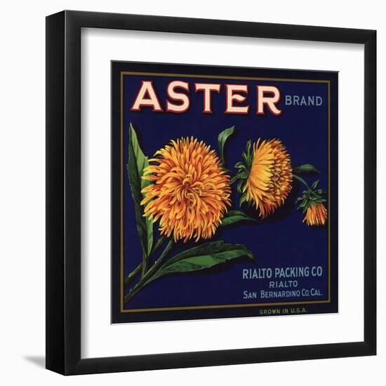 Aster Brand - San Bernardino, California - Citrus Crate Label-Lantern Press-Framed Art Print