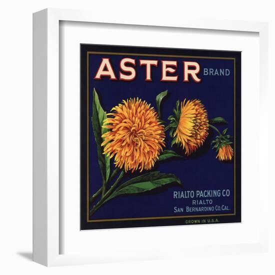 Aster Brand - San Bernardino, California - Citrus Crate Label-Lantern Press-Framed Art Print