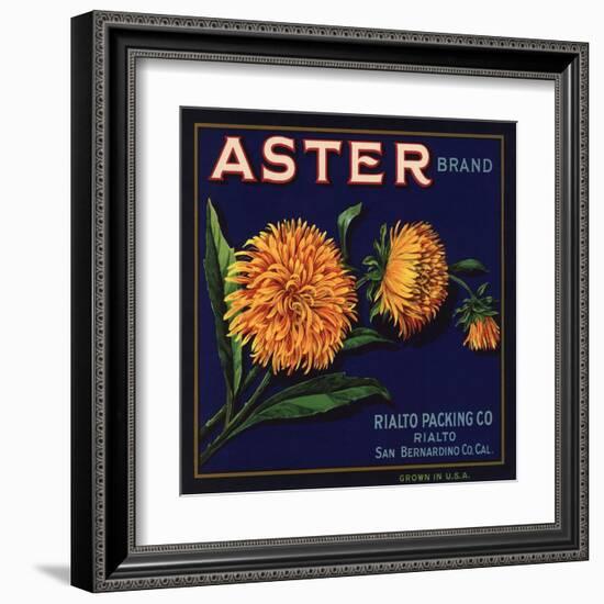 Aster Brand - San Bernardino, California - Citrus Crate Label-Lantern Press-Framed Art Print