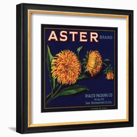 Aster Brand - San Bernardino, California - Citrus Crate Label-Lantern Press-Framed Art Print