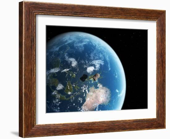 Asteroid Approaching Earth, Artwork-null-Framed Photographic Print