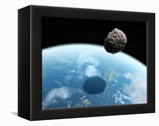 Asteroid Approaching Earth, Artwork-null-Framed Premier Image Canvas