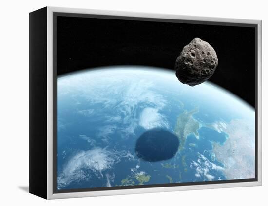 Asteroid Approaching Earth, Artwork-null-Framed Premier Image Canvas