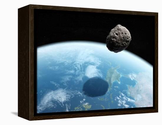 Asteroid Approaching Earth, Artwork-null-Framed Premier Image Canvas