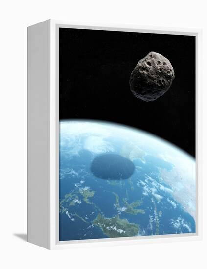 Asteroid Approaching Earth, Artwork-null-Framed Premier Image Canvas