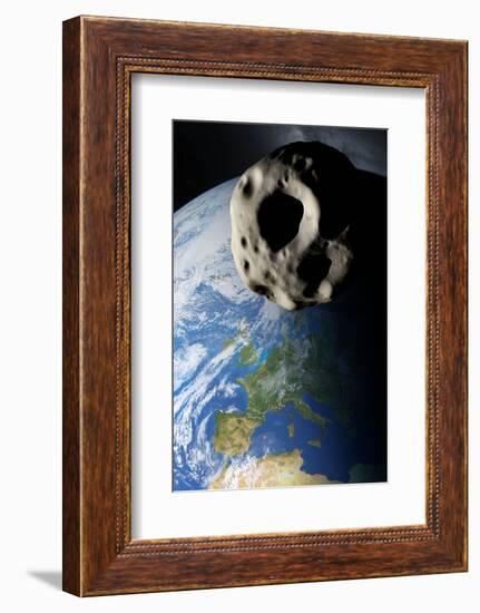 Asteroid Approaching Earth-null-Framed Photographic Print