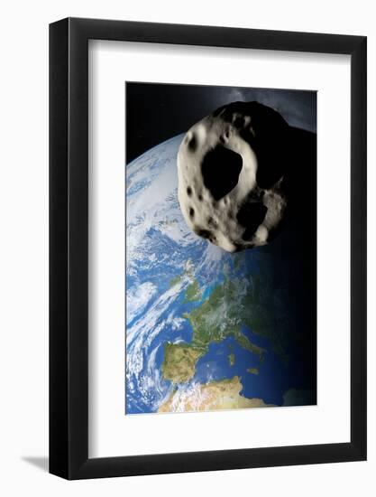 Asteroid Approaching Earth-null-Framed Photographic Print