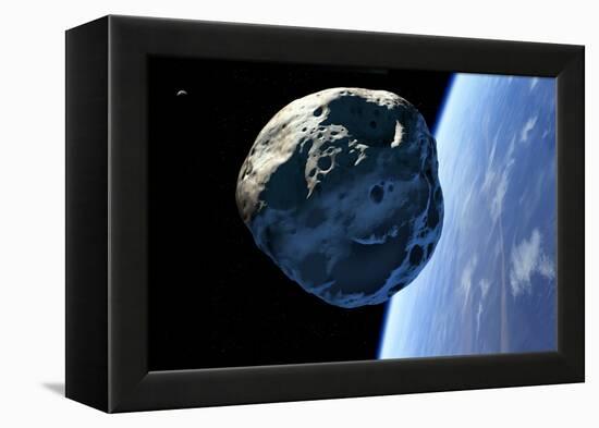 Asteroid Approaching Earth-null-Framed Premier Image Canvas