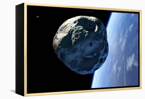 Asteroid Approaching Earth-null-Framed Premier Image Canvas