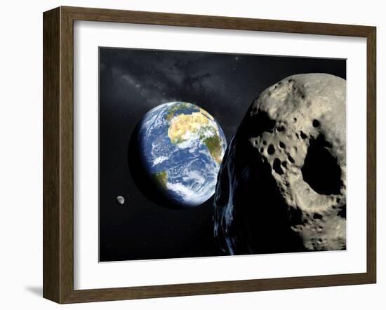 Asteroid Approaching Earth-null-Framed Photographic Print