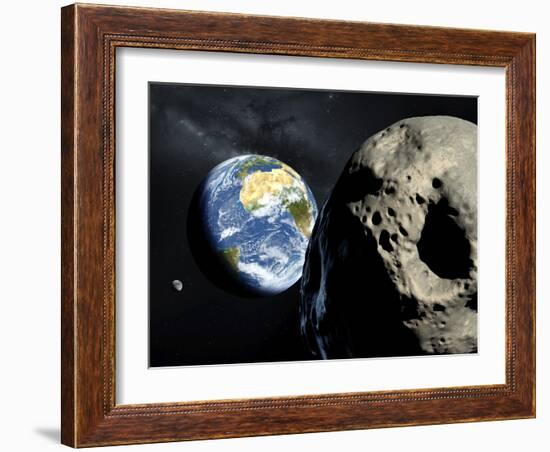 Asteroid Approaching Earth-null-Framed Photographic Print