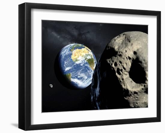 Asteroid Approaching Earth-null-Framed Photographic Print