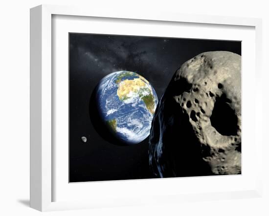 Asteroid Approaching Earth-null-Framed Photographic Print