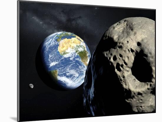 Asteroid Approaching Earth-null-Mounted Photographic Print