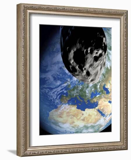 Asteroid Approaching Earth-null-Framed Photographic Print