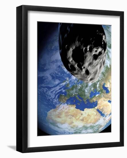 Asteroid Approaching Earth-null-Framed Photographic Print