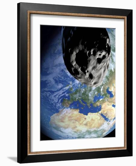 Asteroid Approaching Earth-null-Framed Photographic Print