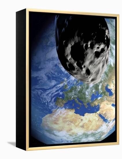 Asteroid Approaching Earth-null-Framed Premier Image Canvas