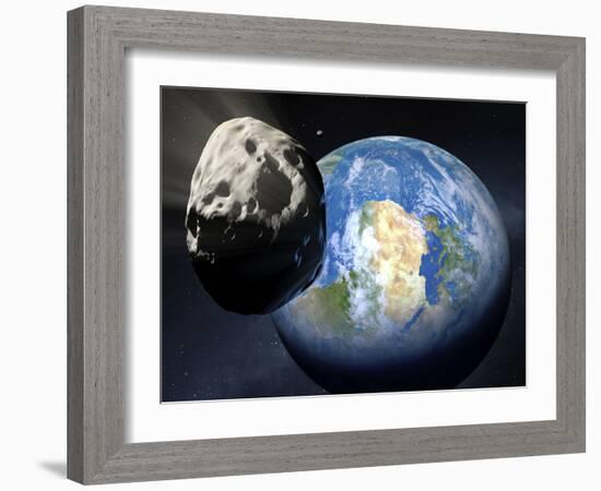 Asteroid Approaching Earth-null-Framed Photographic Print