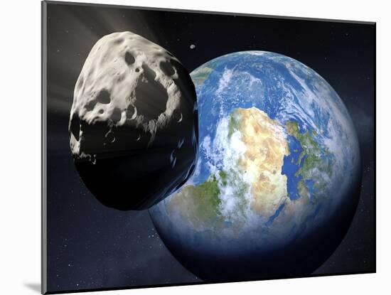 Asteroid Approaching Earth-null-Mounted Photographic Print