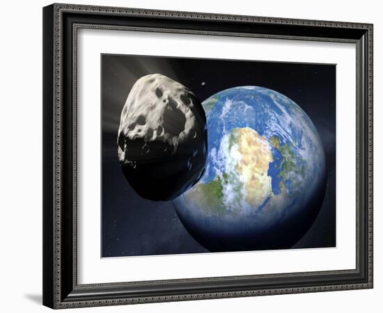 Asteroid Approaching Earth-null-Framed Photographic Print