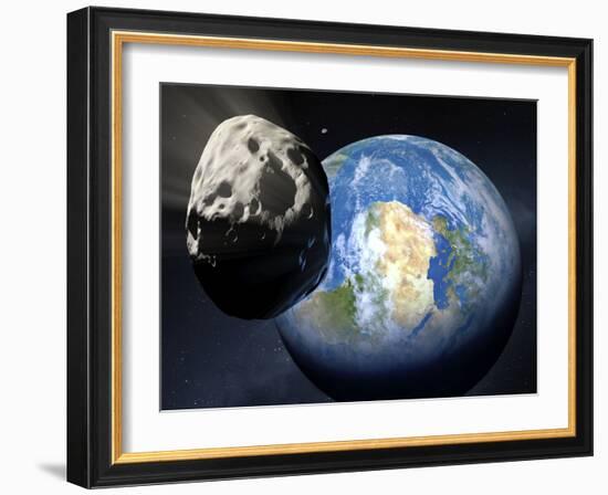 Asteroid Approaching Earth-null-Framed Photographic Print