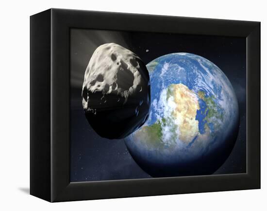 Asteroid Approaching Earth-null-Framed Premier Image Canvas