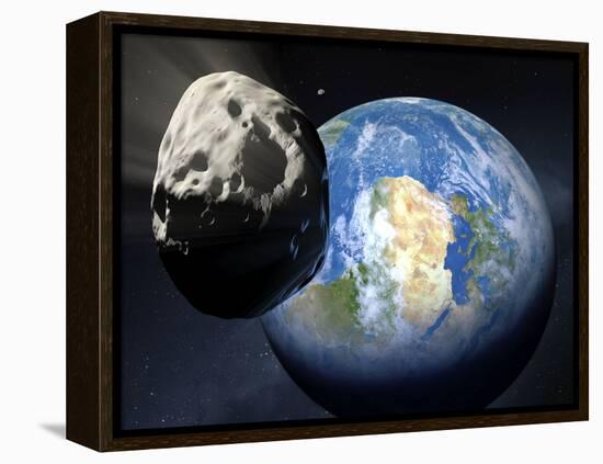 Asteroid Approaching Earth-null-Framed Premier Image Canvas
