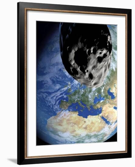 Asteroid Approaching Earth-null-Framed Photographic Print