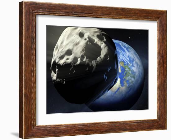 Asteroid Approaching Earth-null-Framed Photographic Print