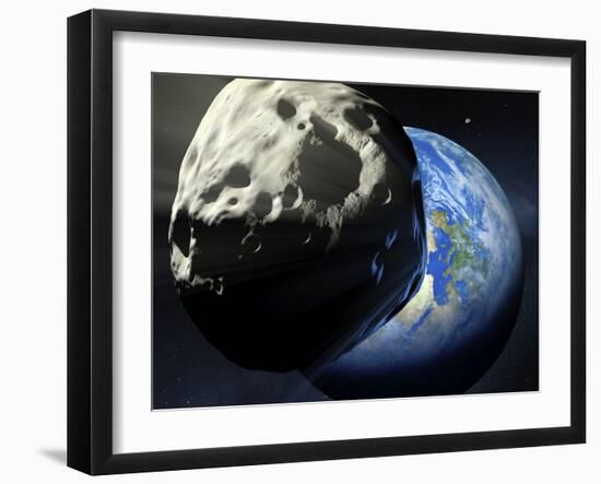 Asteroid Approaching Earth-null-Framed Photographic Print