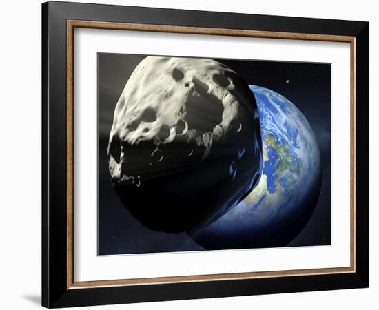 Asteroid Approaching Earth-null-Framed Photographic Print