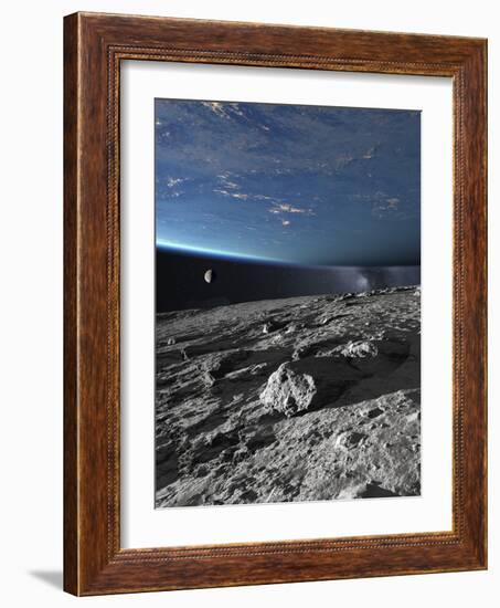 Asteroid Approaching Earth-null-Framed Photographic Print