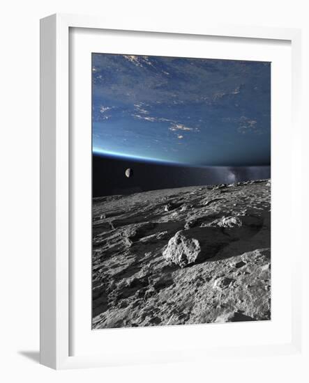 Asteroid Approaching Earth-null-Framed Photographic Print