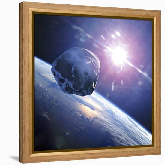 Asteroid Approaching Earth-null-Framed Premier Image Canvas