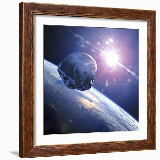 Asteroid Approaching Earth-null-Framed Photographic Print